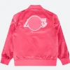 Los Angeles Lakers Triple Pink Varsity Jacket back Image