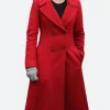 Lucy Hale Christmas Trench Coat Front Image