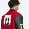 Manchester United VRCT Leather Varsity Jacket Back Image