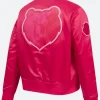 Memphis Grizzlies Triple Pink Varsity Jacket Croos back Image