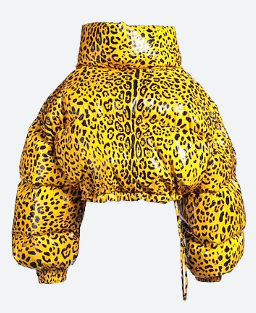 The Real Housewives Of SL City Bronwyn Newport Leopard Leather Jacket back Image