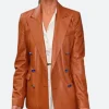 US Open Tennis Championships 2025 Jessica Alba Leather Blazer Front Image