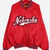University Of Nebraska Red Varsity Jacket Style 02 Front Image