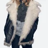 Ana Taylor Joy Fur Leather Jacket