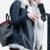 Ana Taylor Joy Fur Leather Jacket Other Arm Image