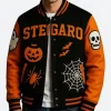 Halloween Pumpkin Stegaro Varsity Jacket Full Image