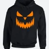 Pumpkin Face Halloween Hoodie Black Front Image