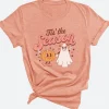 Tis' The Season Pumpkin Ghost Halloween T-Shirt Front Image