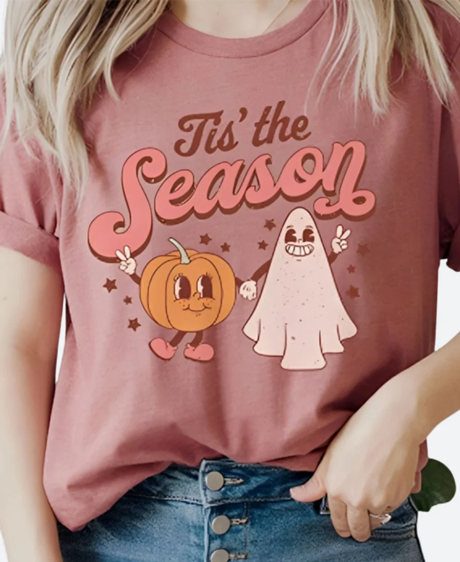 Tis' The Season Pumpkin Ghost Halloween T-Shirt