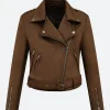 A Cherry Pie Christmas Emma Parker Suede Leather Jacket Front Image