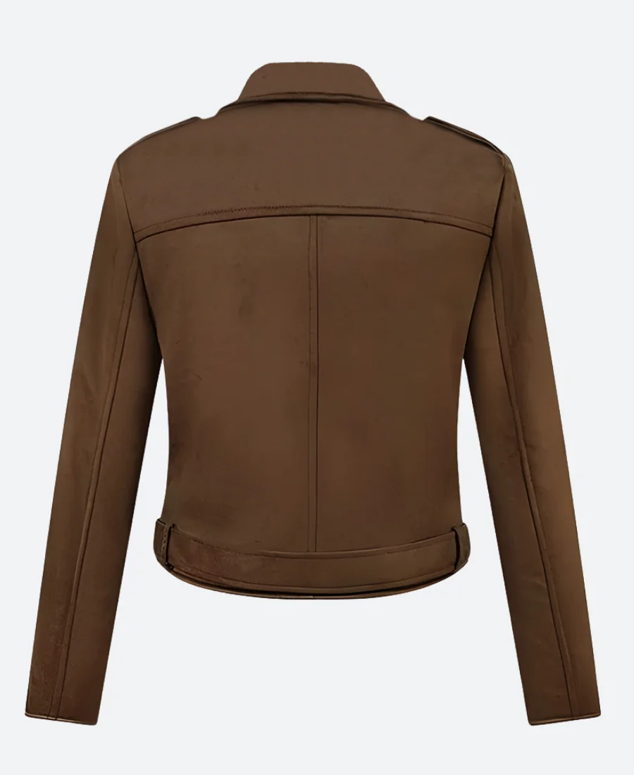 A Cherry Pie Christmas Emma Parker Suede Leather Jacket back Image