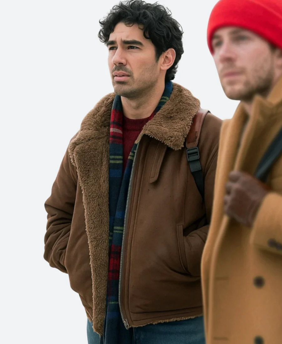 A Very Jonas Christmas Joe Jonas Suede Leather Jacket Full Image