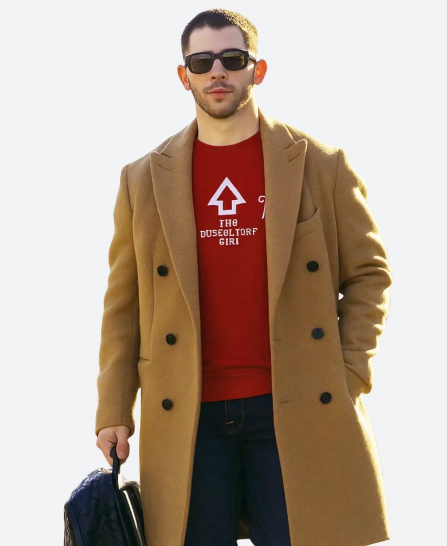A Very Jonas Christmas Nick Jonas Trench Coat Front Image
