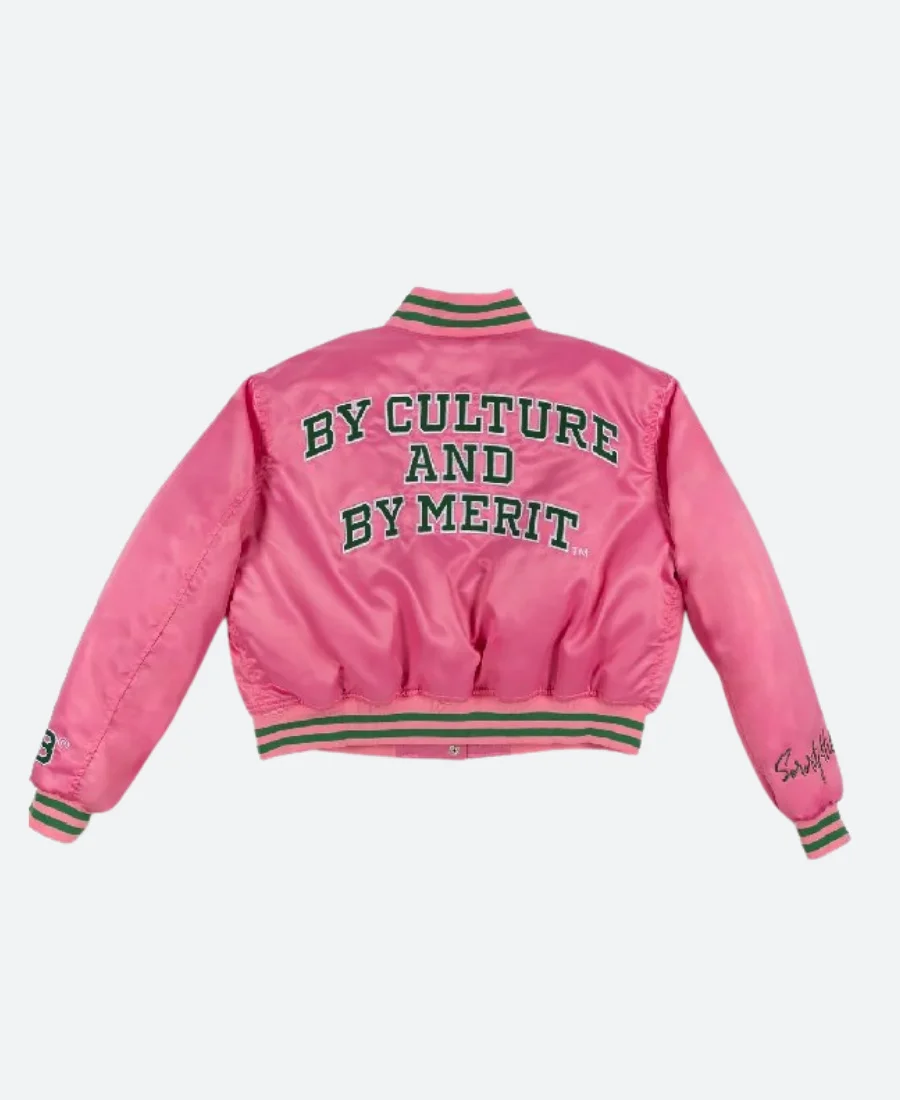 AKA Vintage Varsity Jacket Pink Back Image