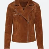 Christmas At Castle Hart Margot Bennett Suede Leather Jacket Front Image