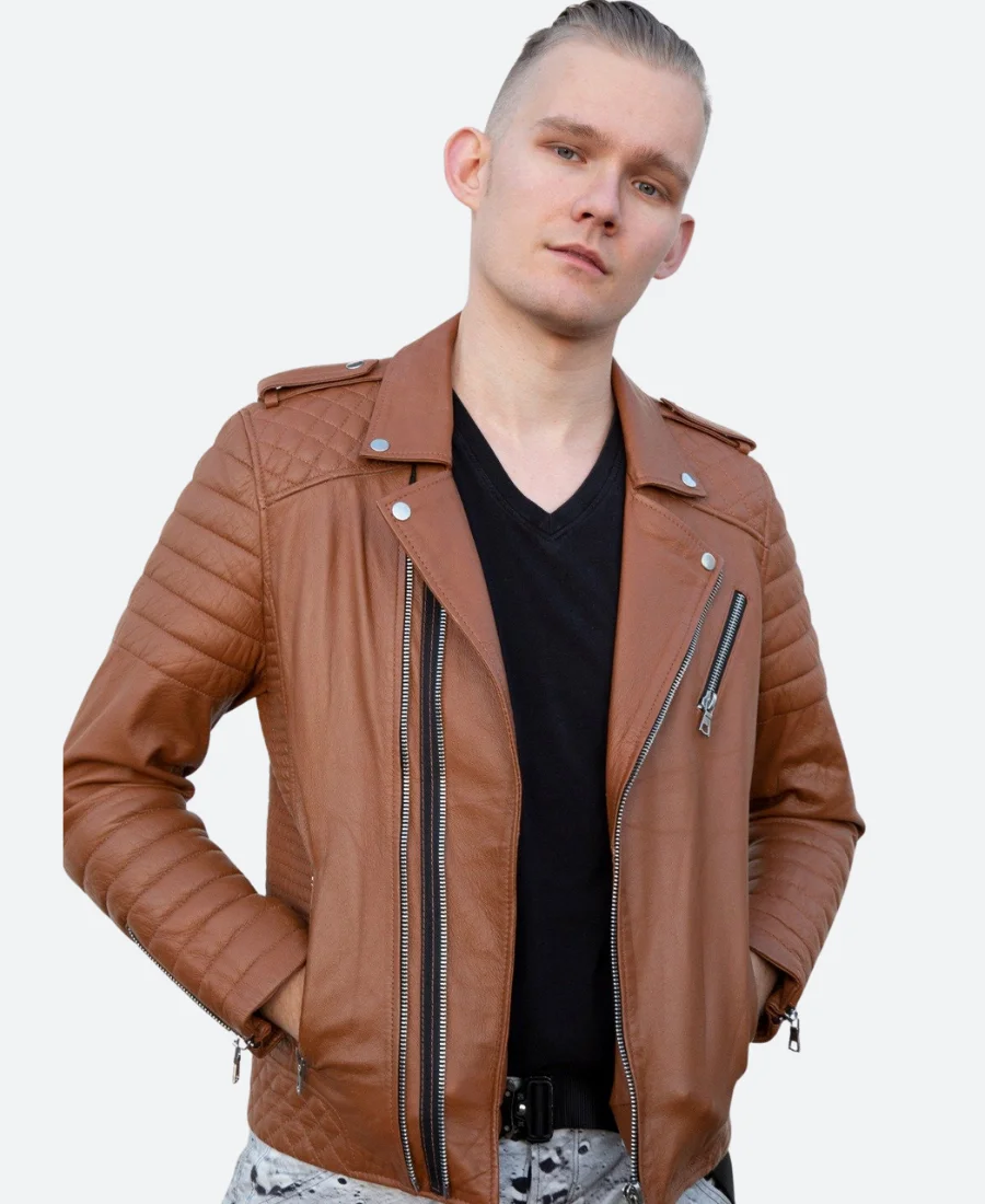 Christmas At Plumhill Manor 2024 Alfie Bailey Leather Jacket Front Image