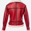 Christmas Red Leather Jacket Back Image