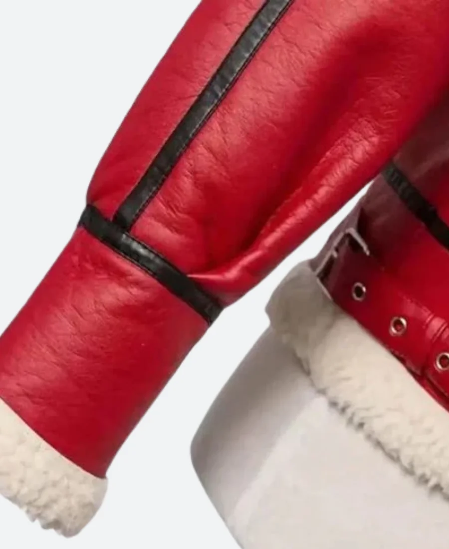 Christmas Red Leather Jacket