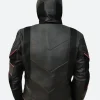 Crisis On Earth X Oliver Queen Leather Jacket Back Image
