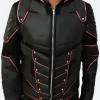 Crisis On Earth X Oliver Queen Leather Jacket Front Image
