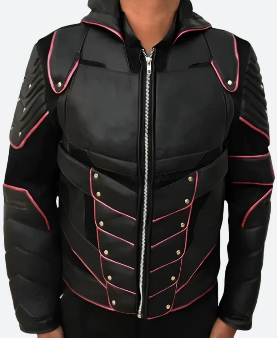 Crisis On Earth X Oliver Queen Leather Jacket Front Image