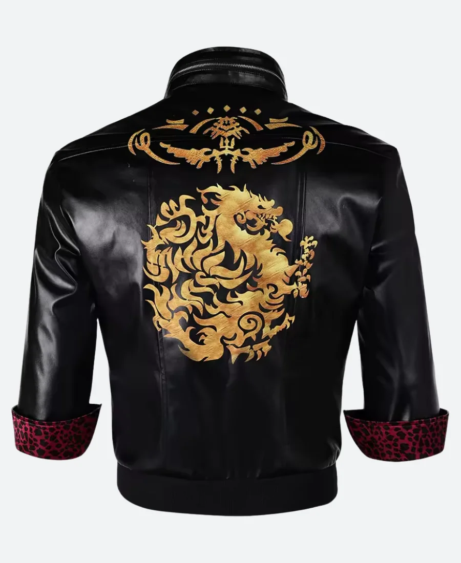 Final Fantasy VII Remake Leslie Kyle Leather Jacket Back Image