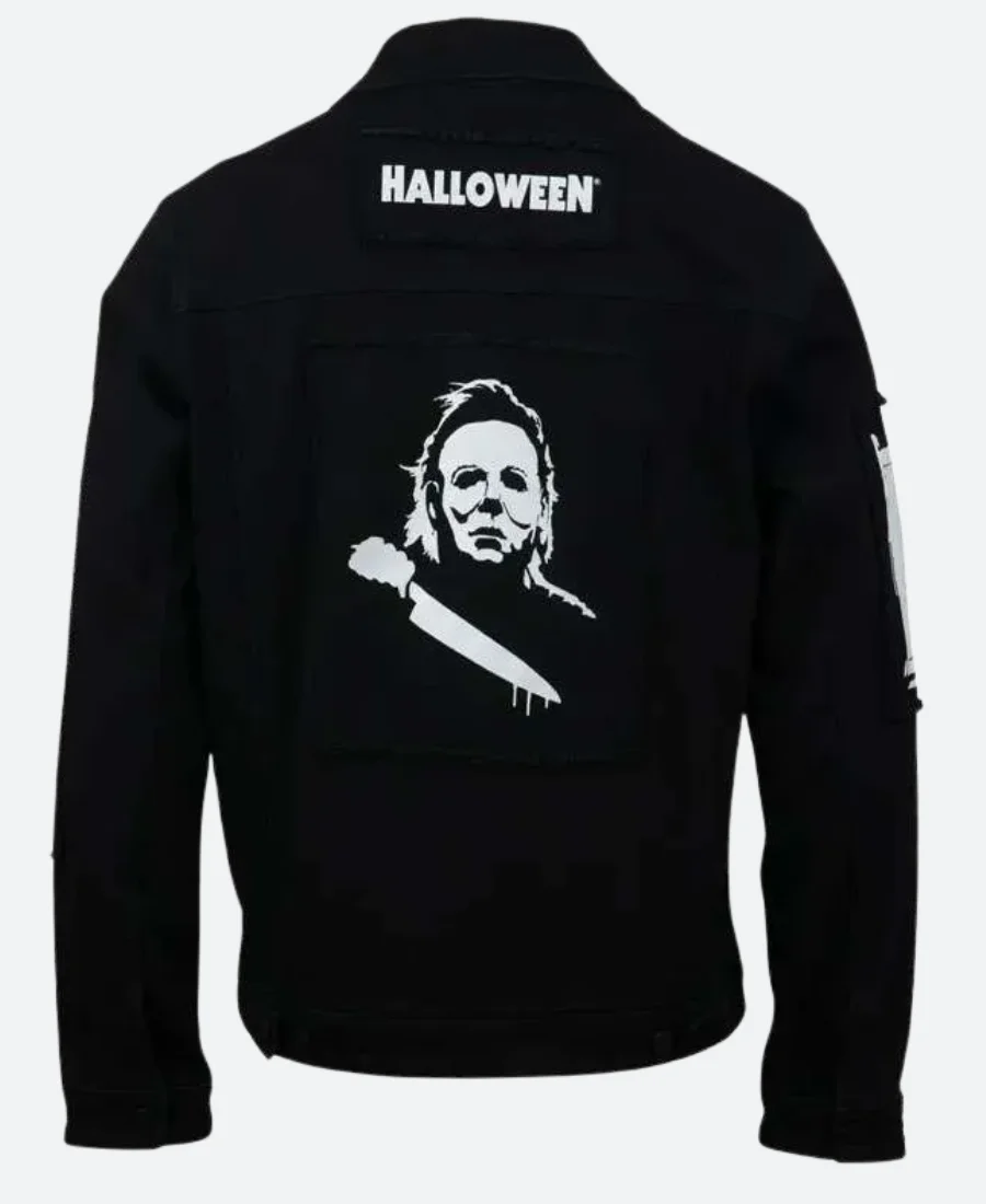 Halloween Michael Meyers Trucker Jacket Back Image