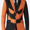 Halloween Pumpkin Pinstripe Blazer Front Image