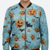 Halloween Pumpkins And Bats Bomber Jacket