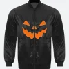 Halloween Scary Pumpkin Bomber Jacket Front Image