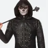 Halloween Skeleton Royalty Leather Trench Coat