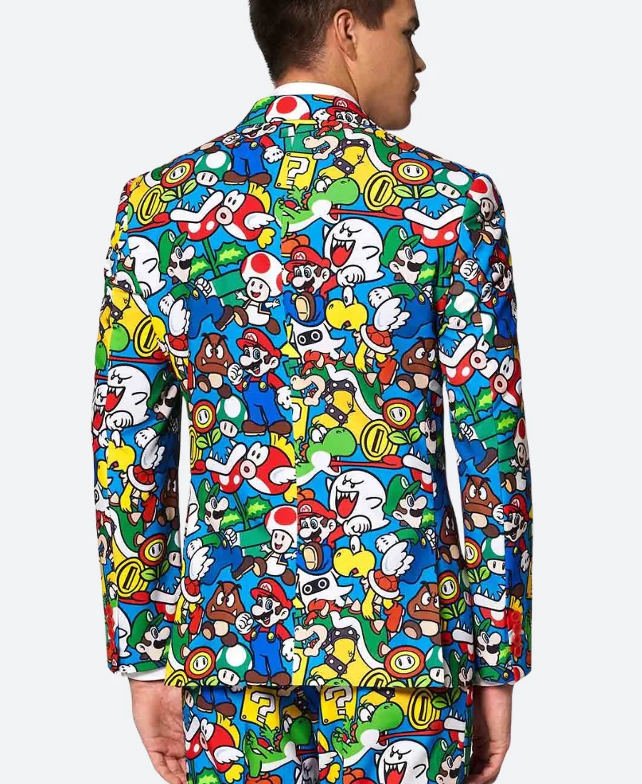 Halloween Super Mario All Over Blazer Back Image