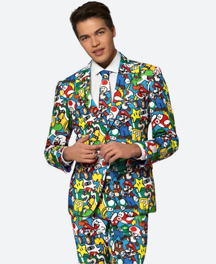 Halloween Super Mario All Over Blazer Front Image
