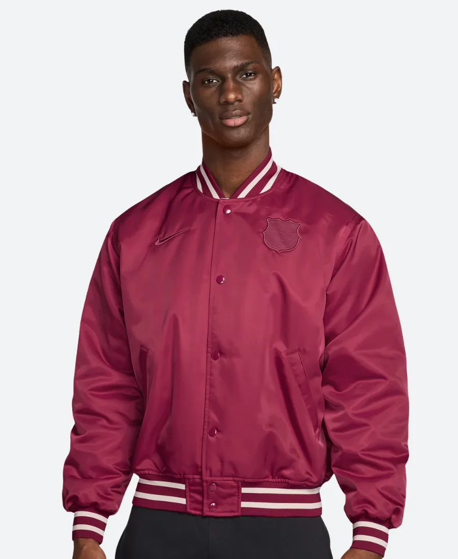 LaLiga 2025 FC Barcelona Varsity Jacket Front Image