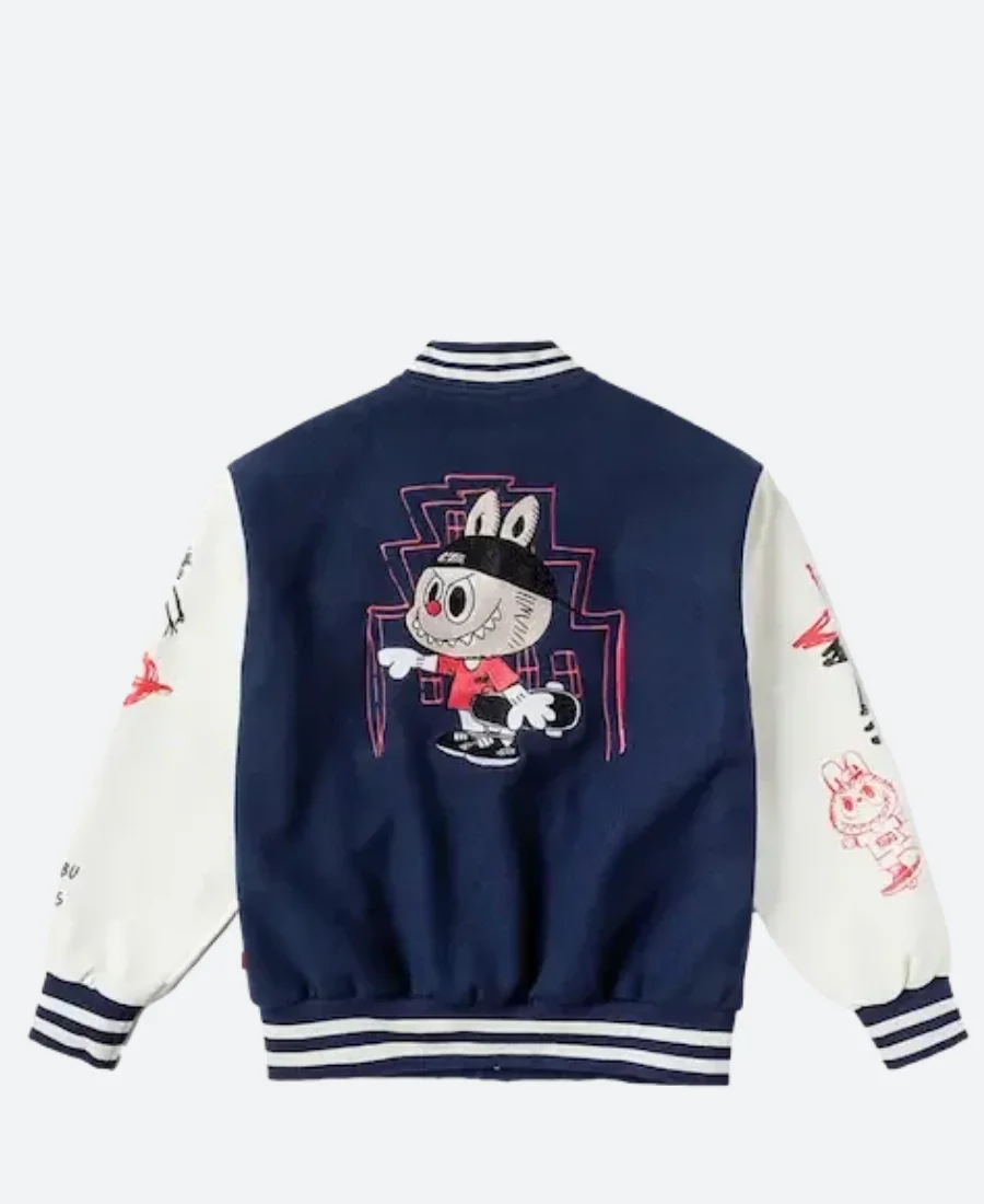 Labubu Varsity Jacket Blue Back Image