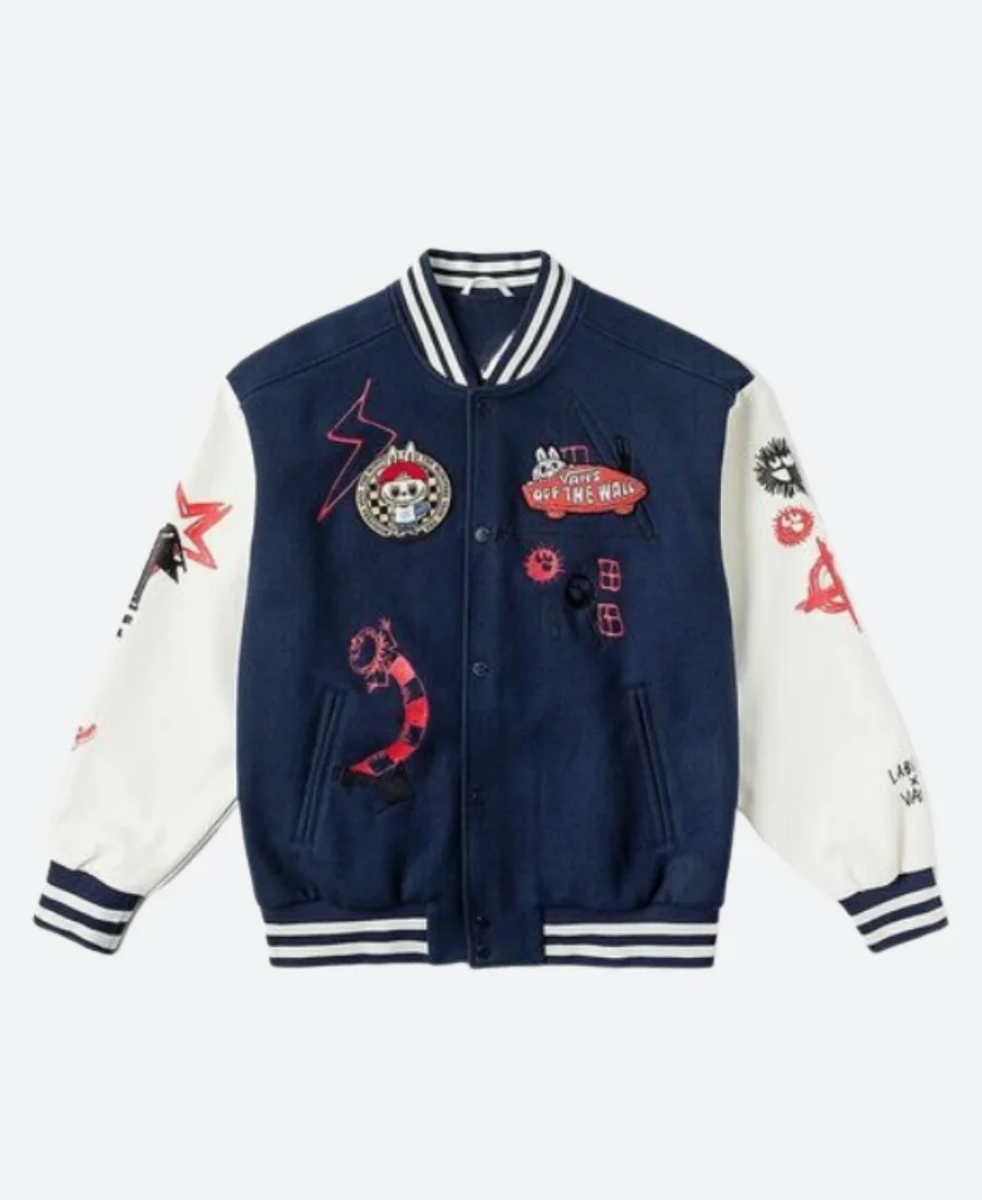 Labubu Varsity Jacket Blue Front Image