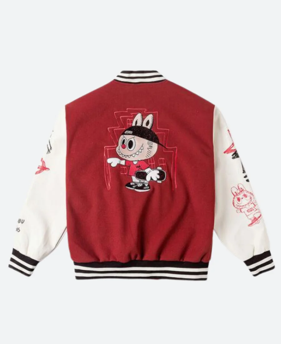 Labubu Varsity Jacket Red Back Image