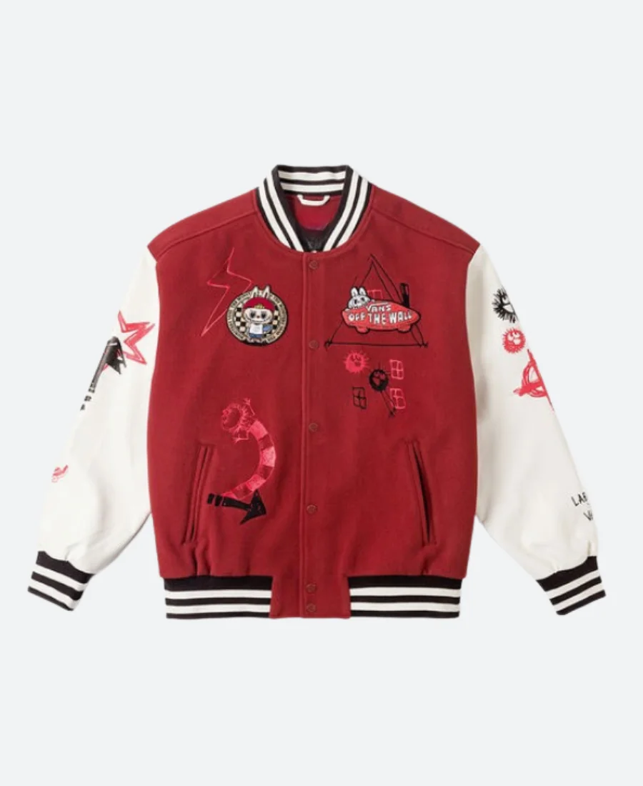 Labubu Varsity Jacket Red Front Image