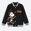 Mickey Mouse Skeleton Varsity Jacket Front Image