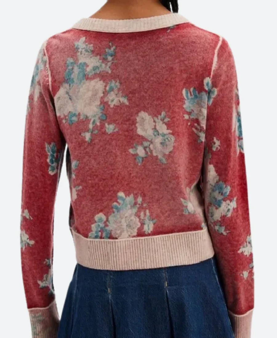 Murder In A Small Town S02 Steph Alberg Floral Cardigan Back Image