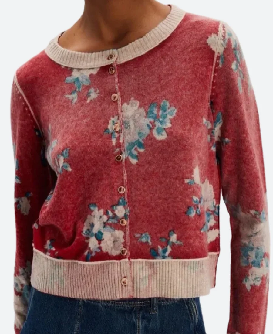 Murder In A Small Town S02 Steph Alberg Floral Cardigan Front Image