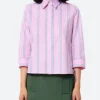 NOUVEAU JOUR Louise Bartoli Striped Shirt Full Image