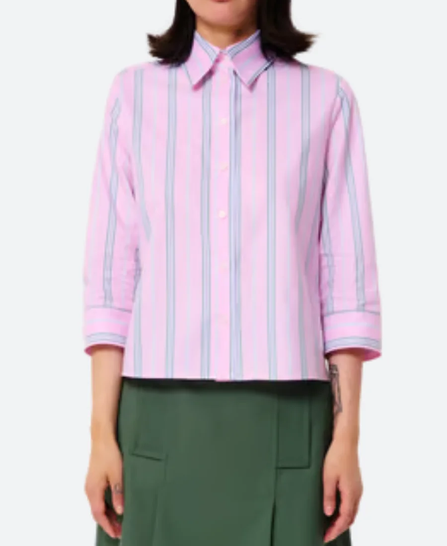 NOUVEAU JOUR Louise Bartoli Striped Shirt Full Image