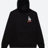 New Era X LA Dodgers Stacked Logo Hoodie Blacak Front Image
