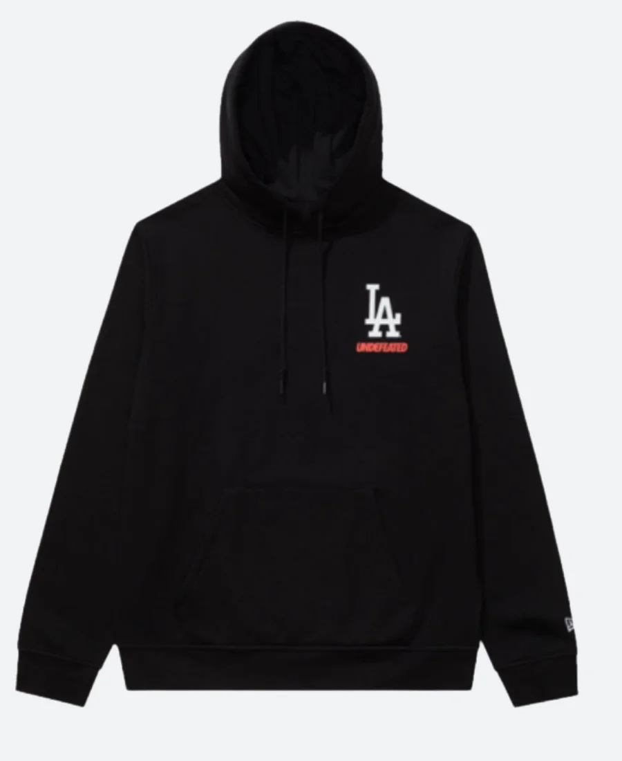 New Era X LA Dodgers Stacked Logo Hoodie Blacak Front Image