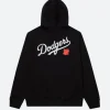 New Era X LA Dodgers Stacked Logo Hoodie Black back image