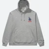 New Era X LA Dodgers Stacked Logo Hoodie Grey Front Image