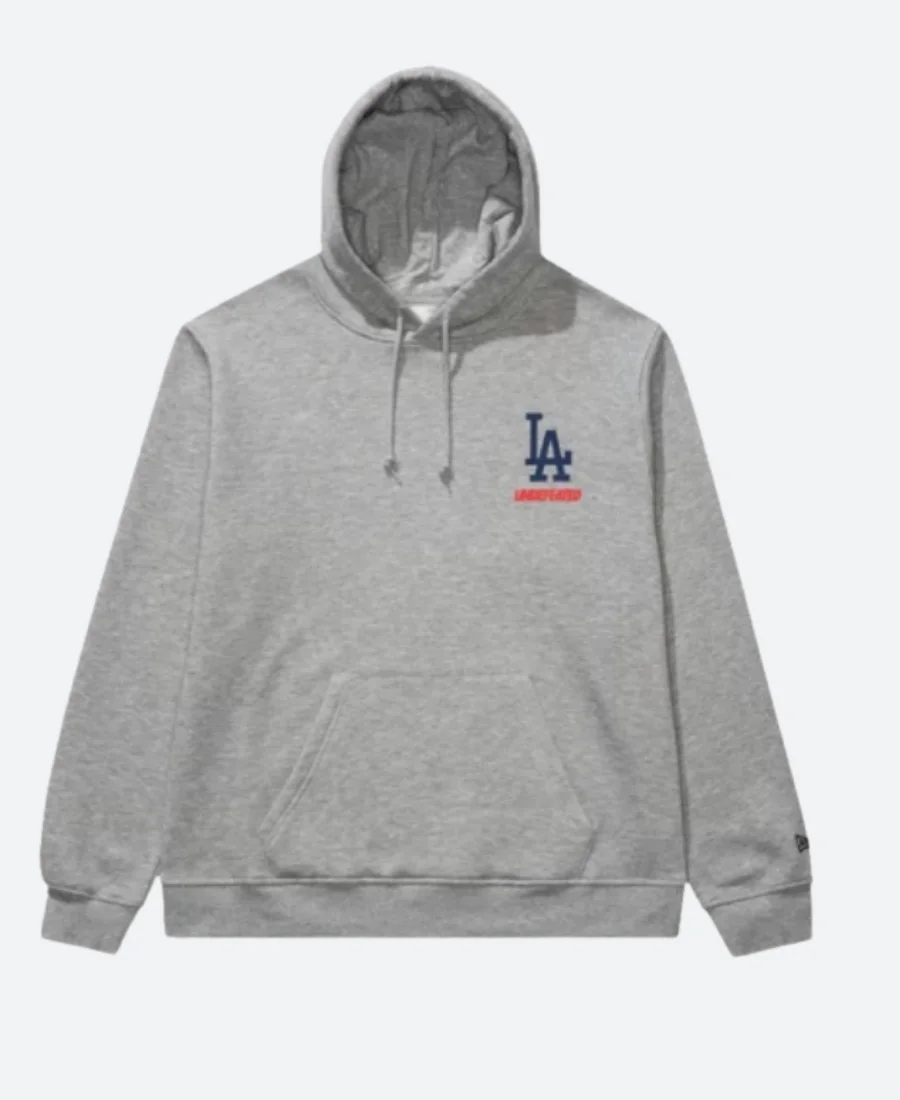 New Era X LA Dodgers Stacked Logo Hoodie Grey Front Image