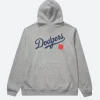 New Era X LA Dodgers Stacked Logo Hoodie Grey back Image