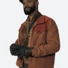 Play Dirty 2025 Alan Grofield Suede Leather Jacket Front Image